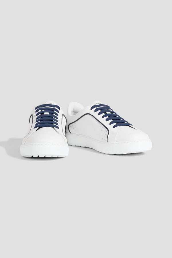 Manhattan logo-print leather sneakers - Image 2
