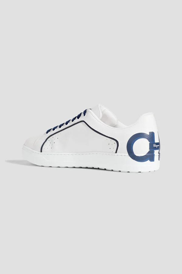 Manhattan logo-print leather sneakers - Image 3