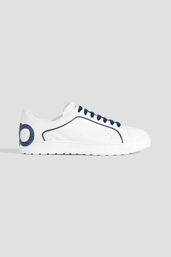 Manhattan logo-print leather sneakers