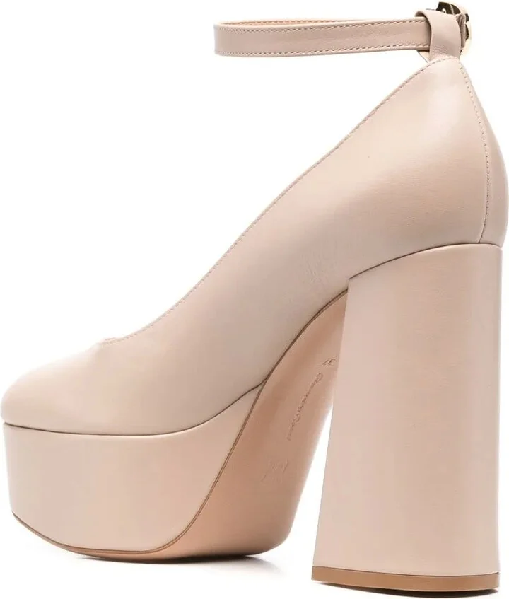 Manila 120mm leather platform pumps - Image 3