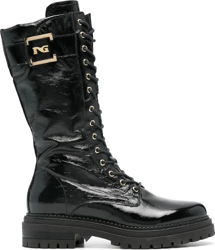 Manila patent leather boots