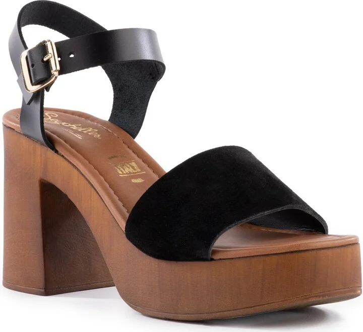 Manila Womens Buckle Block Heels