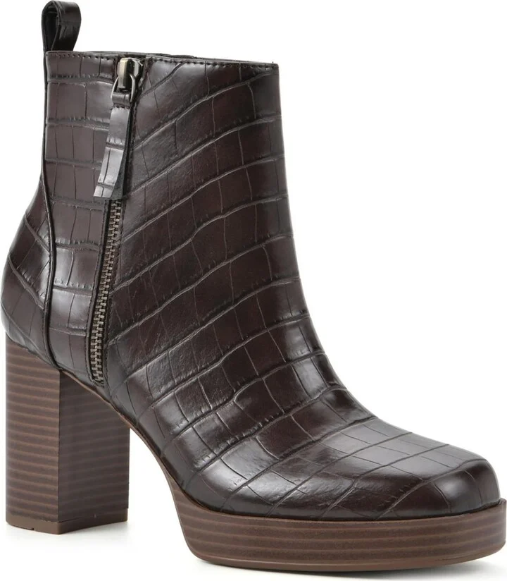 Manito Womens Ankle Block Heel Ankle Boots