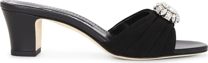 Manolo Blahnik Ansaklo 50 Sandal in Black