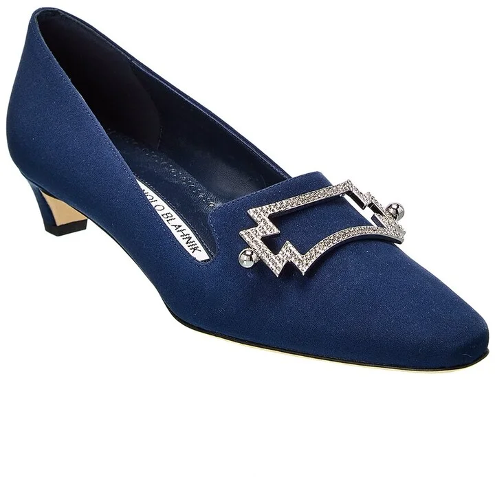 Manolo Blahnik Ansulialo 30 Silk Pump