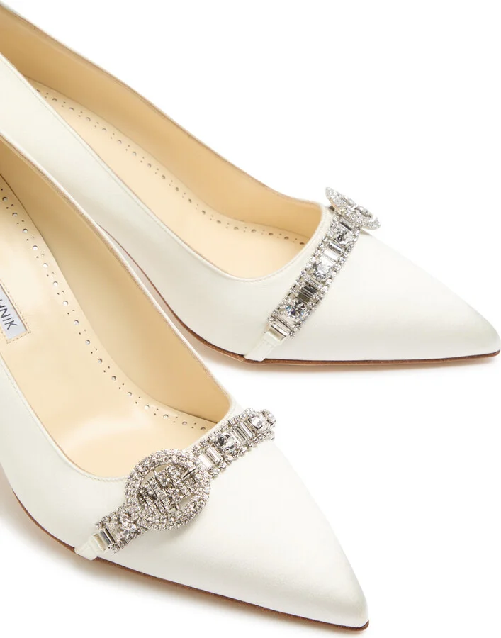 Manolo Blahnik Asapump Satin Sandals - Image 3