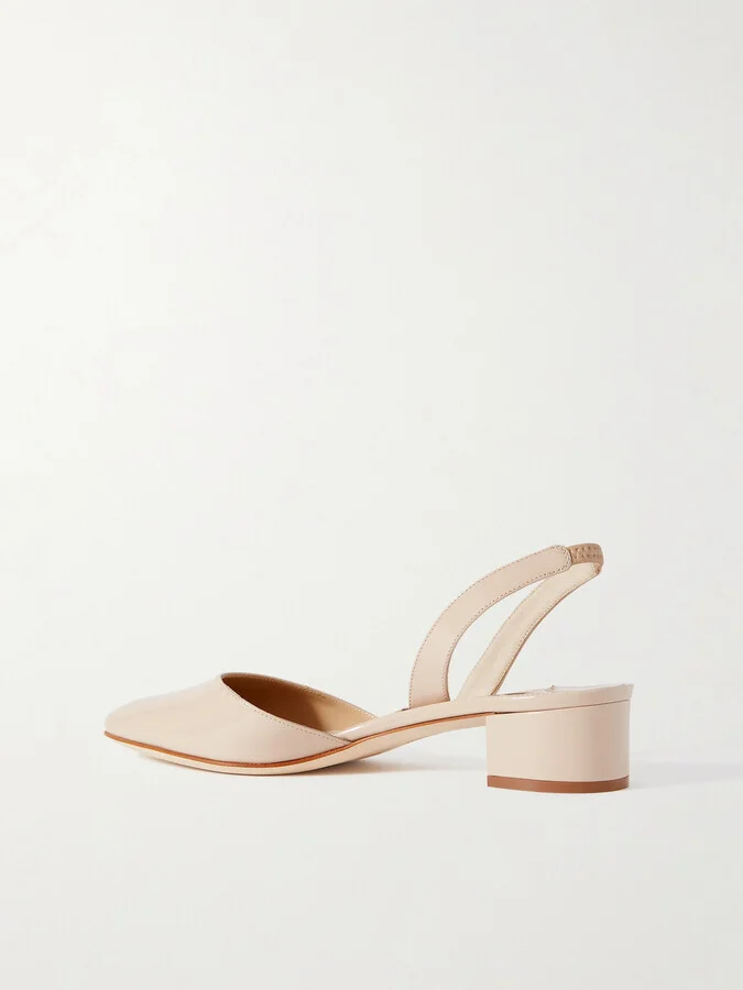 Manolo Blahnik - Aspro 30 Patent-leather Pumps - Cream - Image 3