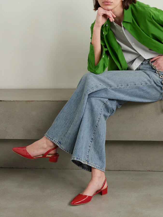 Manolo Blahnik - Aspro 30 Patent-leather Pumps - Red - Image 2