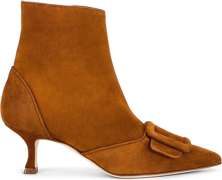Manolo Blahnik Baylow 50 Boot in Cognac