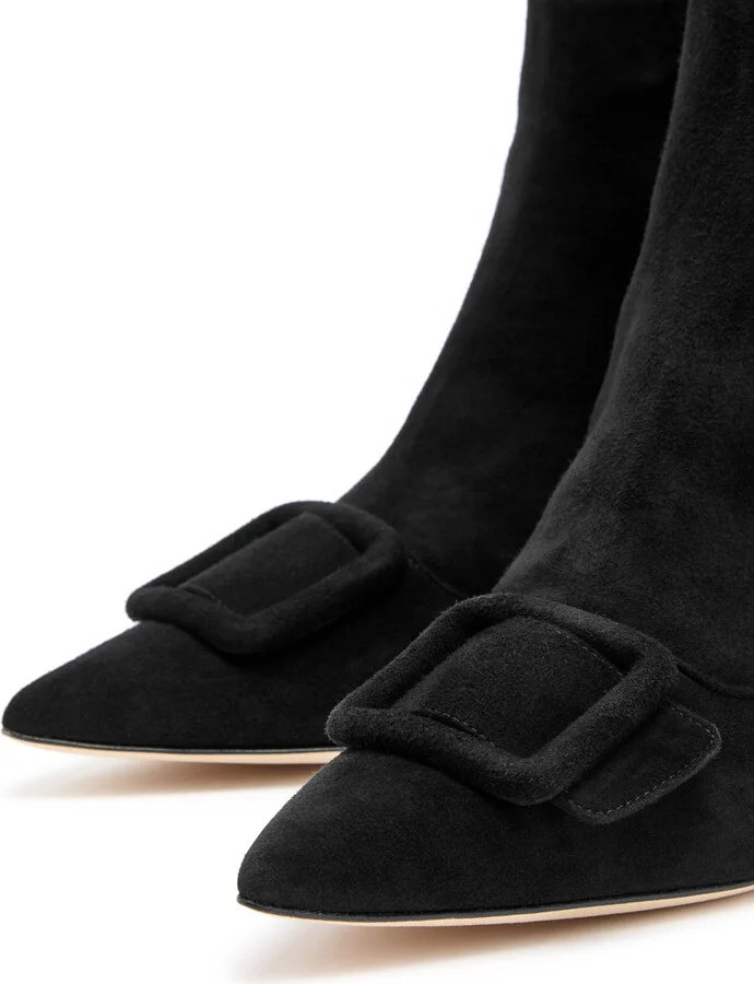 Manolo Blahnik Baylow 50 Suede Ankle Boots - Image 3