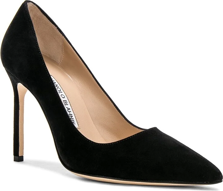 Manolo Blahnik BB 105 Suede Pumps in Black - Image 2