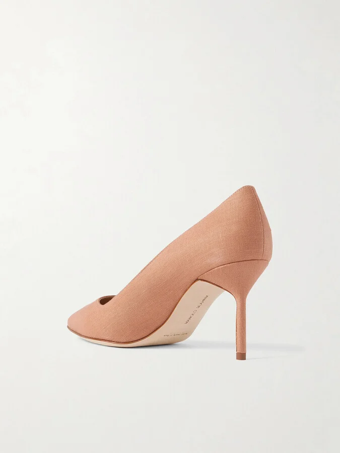 Manolo Blahnik - Bb 70 Canvas Pumps - Pink - Image 3