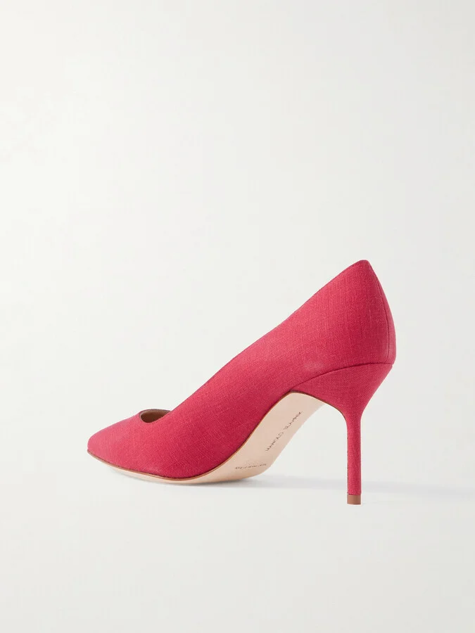 Manolo Blahnik - Bb 70 Canvas Pumps - Red - Image 3