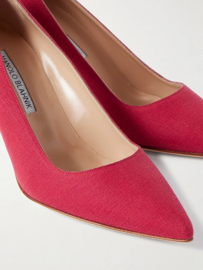 Manolo Blahnik - Bb 70 Canvas Pumps - Red - Image 4
