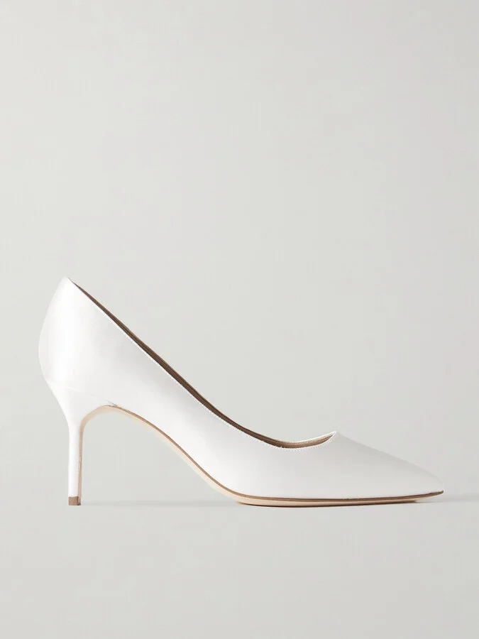 Manolo Blahnik - Bb 70 Satin Pumps - Cream