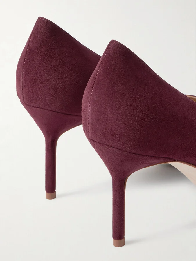 Manolo Blahnik - Bb 70 Suede Pumps - Burgundy - Image 4