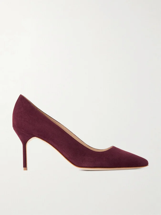 Manolo Blahnik - Bb 70 Suede Pumps - Burgundy
