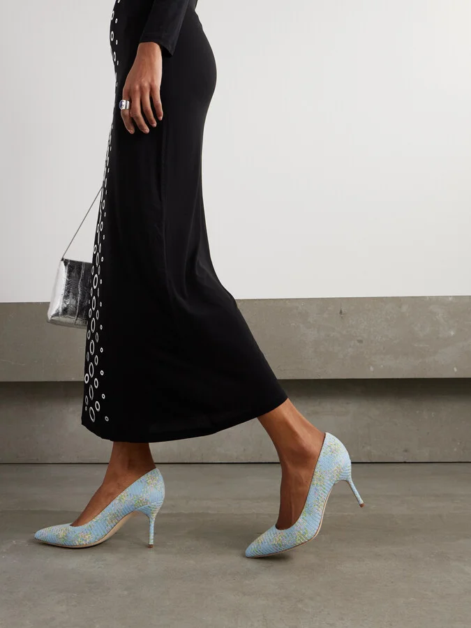 Manolo Blahnik - Bb 70 Woven Pumps - Blue - Image 2