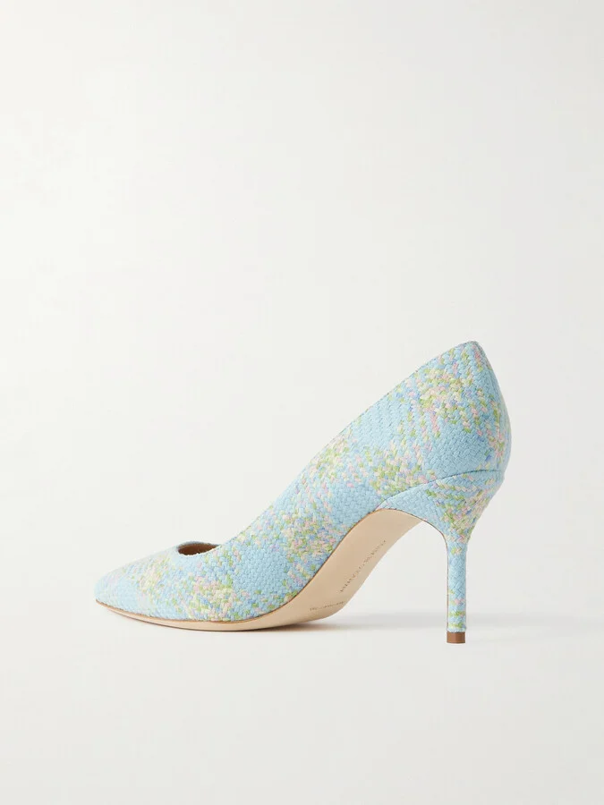 Manolo Blahnik - Bb 70 Woven Pumps - Blue - Image 3