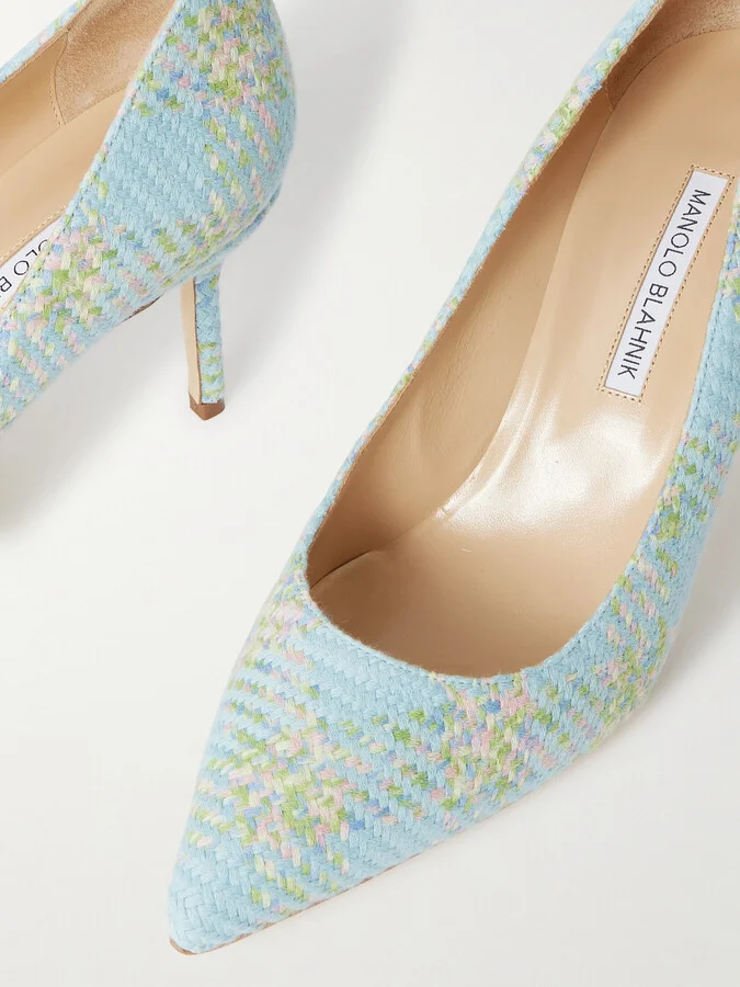 Manolo Blahnik - Bb 70 Woven Pumps - Blue - Image 4