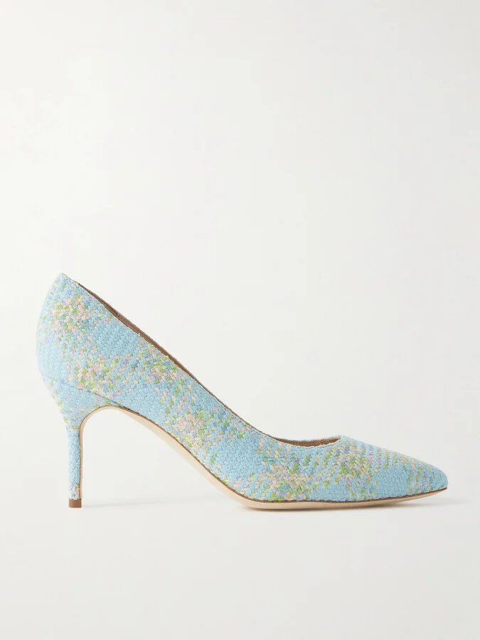 Manolo Blahnik - Bb 70 Woven Pumps - Blue