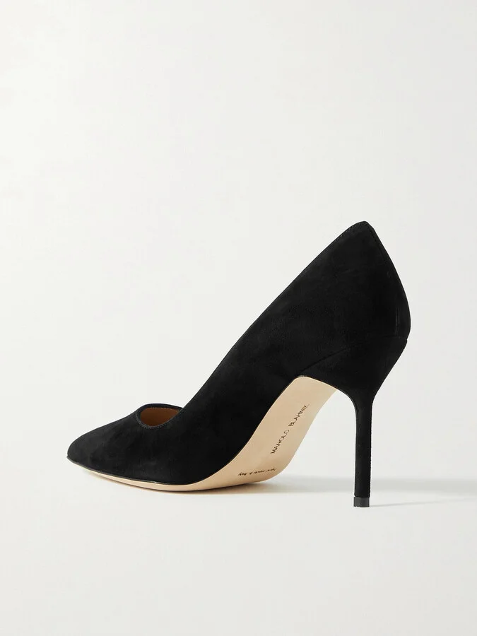 Manolo Blahnik - Bb 90 Suede Pumps - Black - Image 3
