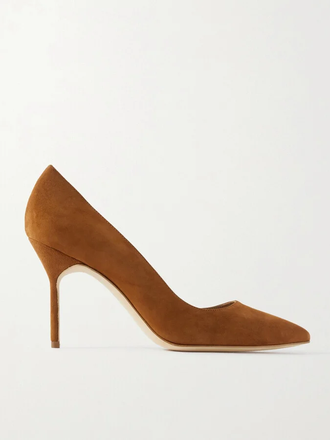 Manolo Blahnik - Bb 90 Suede Pumps - Brown