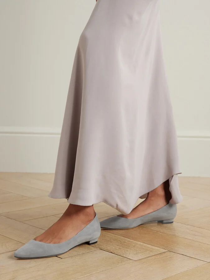 Manolo Blahnik - Bb Suede Ballet Flats - Gray - Image 2