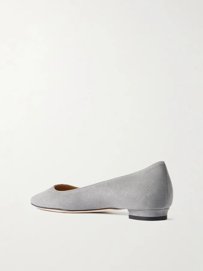 Manolo Blahnik - Bb Suede Ballet Flats - Gray - Image 3