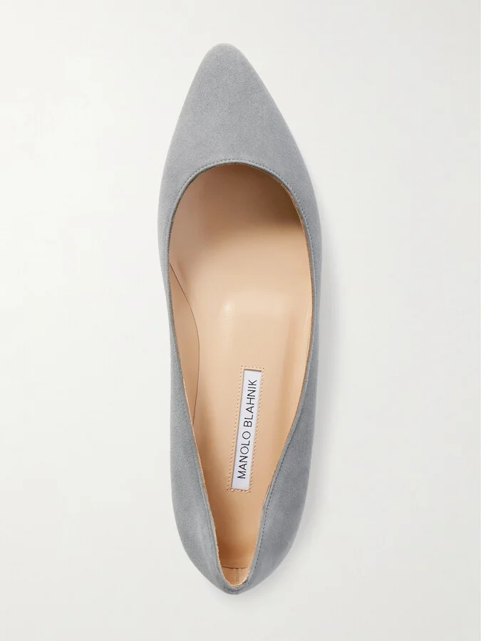 Manolo Blahnik - Bb Suede Ballet Flats - Gray - Image 5