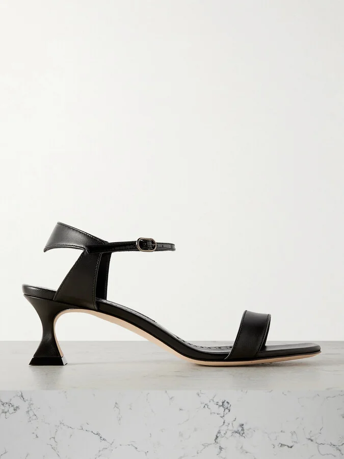 Manolo Blahnik - Begasan 50 Leather Sandals - Black