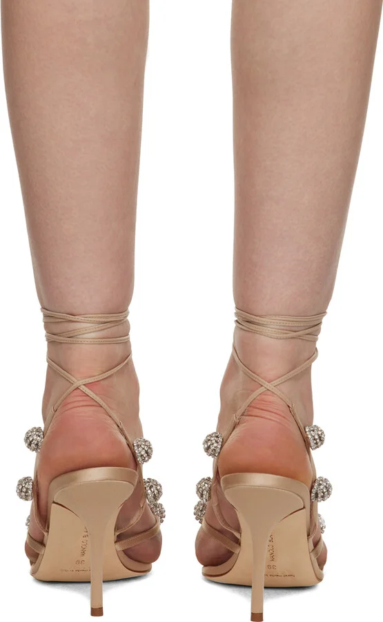 Manolo Blahnik Beige Elsaka Heeled Sandals - Image 2