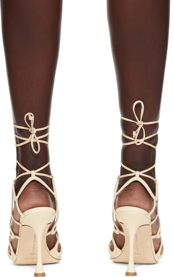 Manolo Blahnik Beige Fawda Heeled Sandals - Image 2