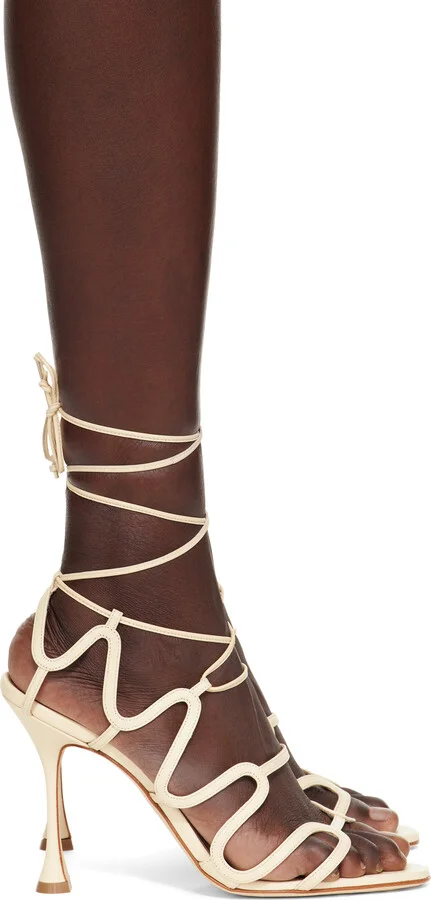 Manolo Blahnik Beige Fawda Heeled Sandals
