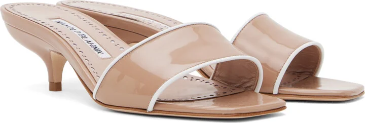 Manolo Blahnik Beige Helamu Heeled Sandals - Image 4