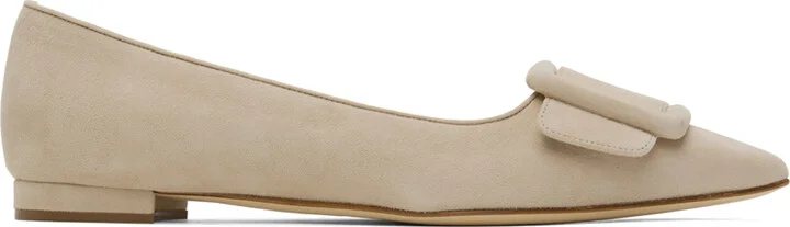 Manolo Blahnik Beige Maysale Ballerina Flats