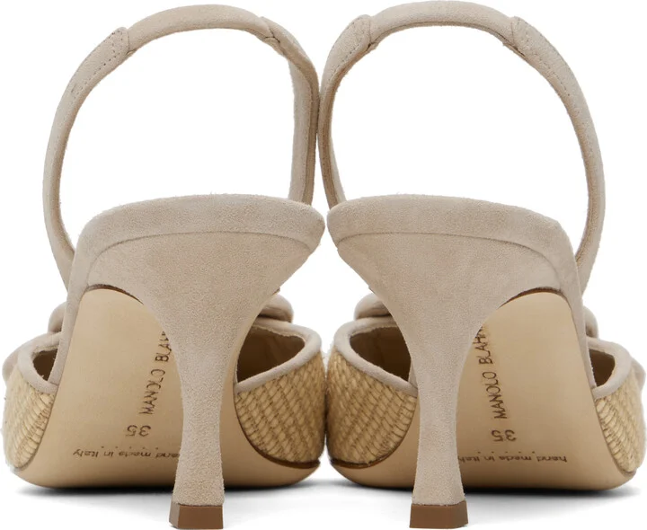 Manolo Blahnik Beige Mayslibi Heels - Image 2