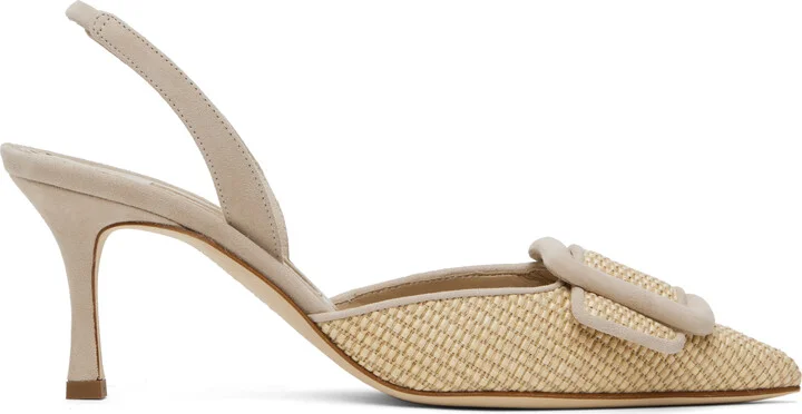 Manolo Blahnik Beige Mayslibi Heels