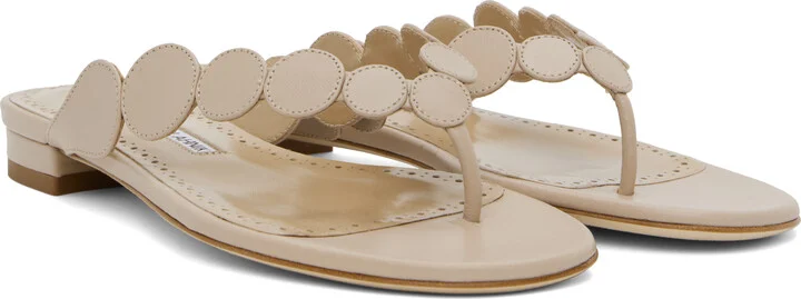 Manolo Blahnik Beige Nour Sandals - Image 4