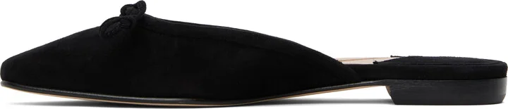 Manolo Blahnik Black Ballerimu Mules - Image 3