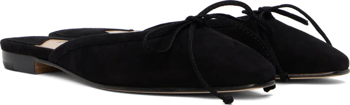 Manolo Blahnik Black Ballerimu Mules - Image 4