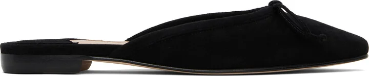 Manolo Blahnik Black Ballerimu Mules