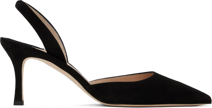 Manolo Blahnik Black Carolyne 70 Heels