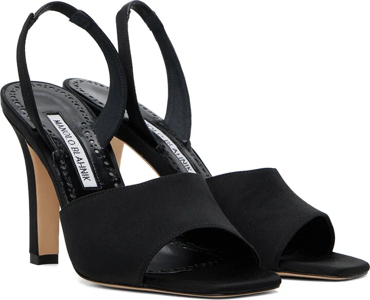 Manolo Blahnik Black Clotilde Heeled Sandals - Image 4