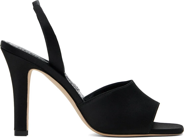 Manolo Blahnik Black Clotilde Heeled Sandals