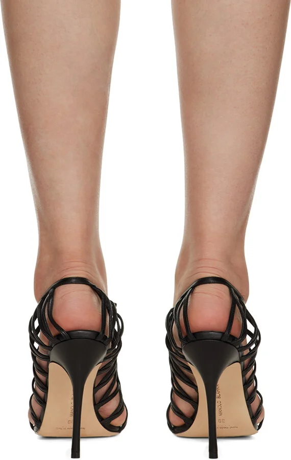 Manolo Blahnik Black Hamza Heeled Sandals - Image 2