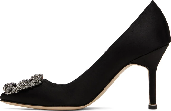Manolo Blahnik Black Hangisi 90 Heels - Image 3