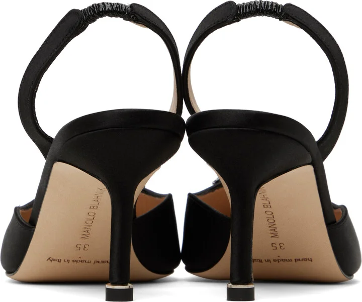 Manolo Blahnik Black Hangisli Slingback Heels - Image 2
