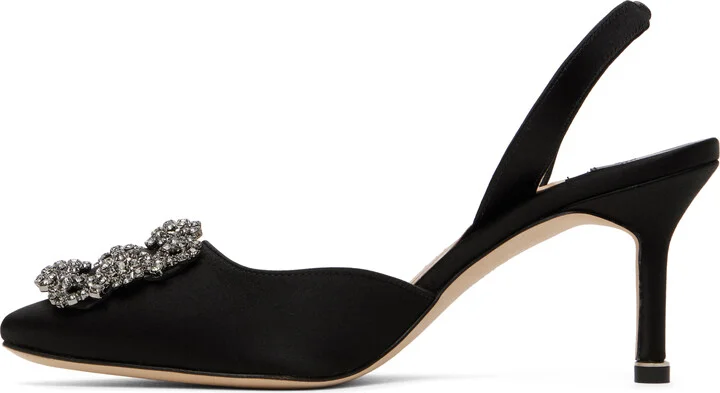 Manolo Blahnik Black Hangisli Slingback Heels - Image 3