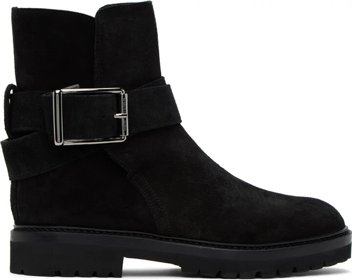 Manolo Blahnik Black Hather Boots